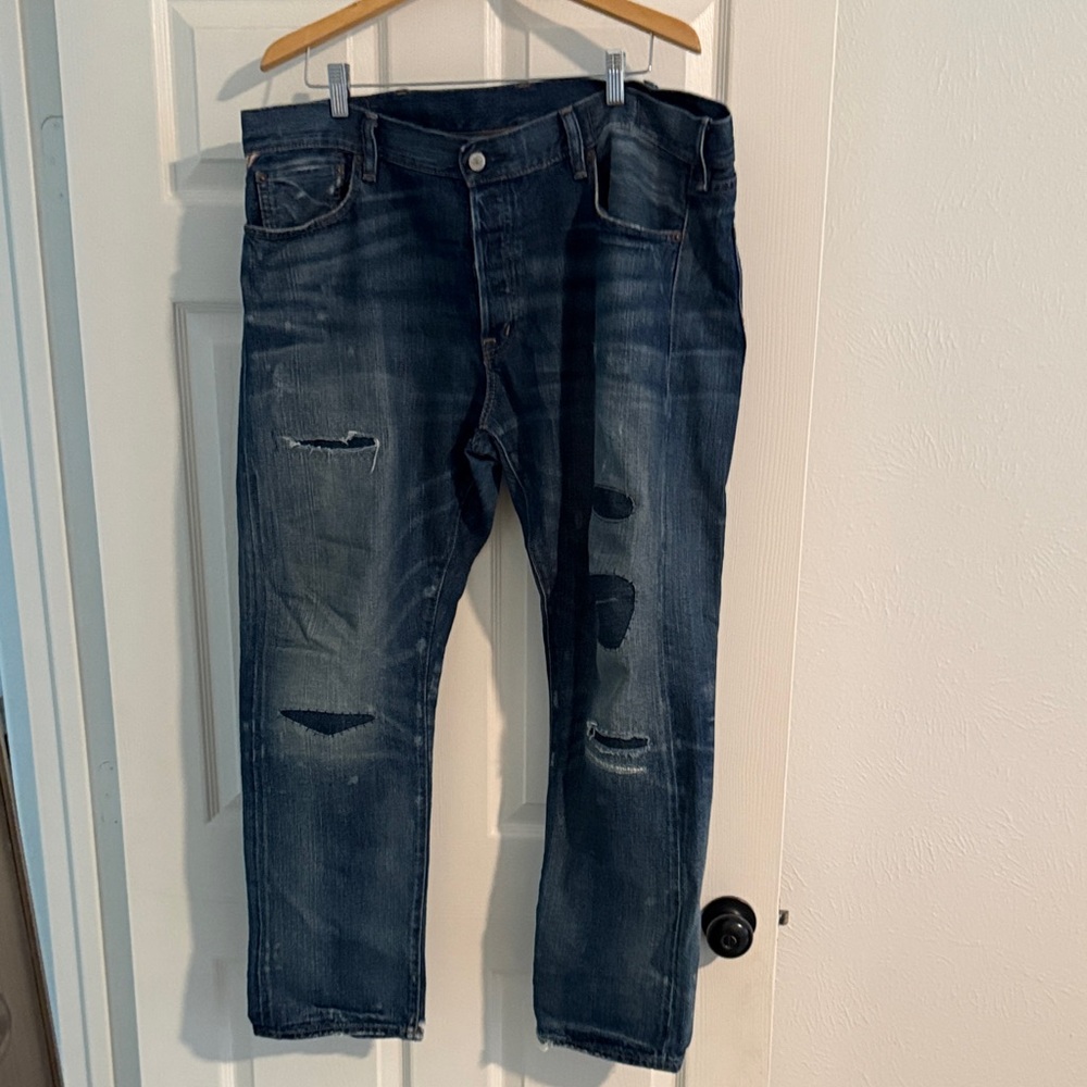 Ralph Lauren Denim & Supply Men's Blue Distressed Jeans